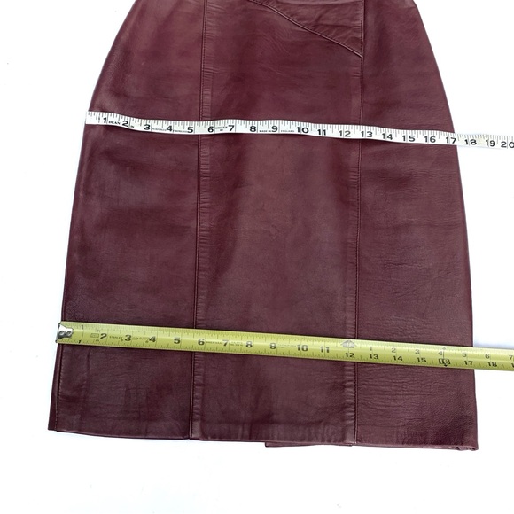 Vintage Brown Leather Pencil Skirt 6 - Picture 5 of 13